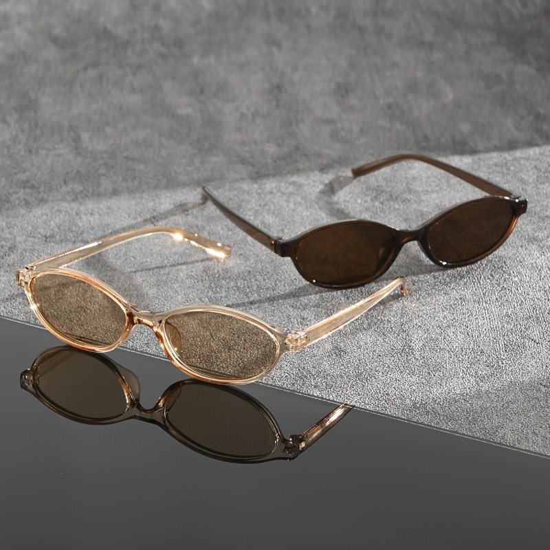 1 คู่ Y2K สไตล์คลาสสิกรูปไข่กรอบแว่นตาแฟชั่นสําหรับบุรุษและสตรีเหมาะสําหรับการถ่ายภาพชุดลําลอง