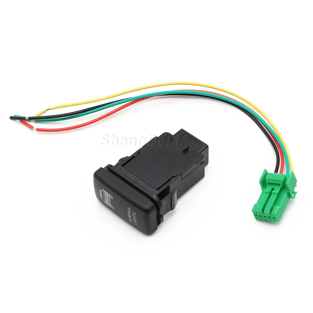 Barra de luz LED DRL, botón pulsador, interruptor de luces de parachoques para Toyota Land cruiser Hilux Prado 120 FJ CRUISE 12V 2A