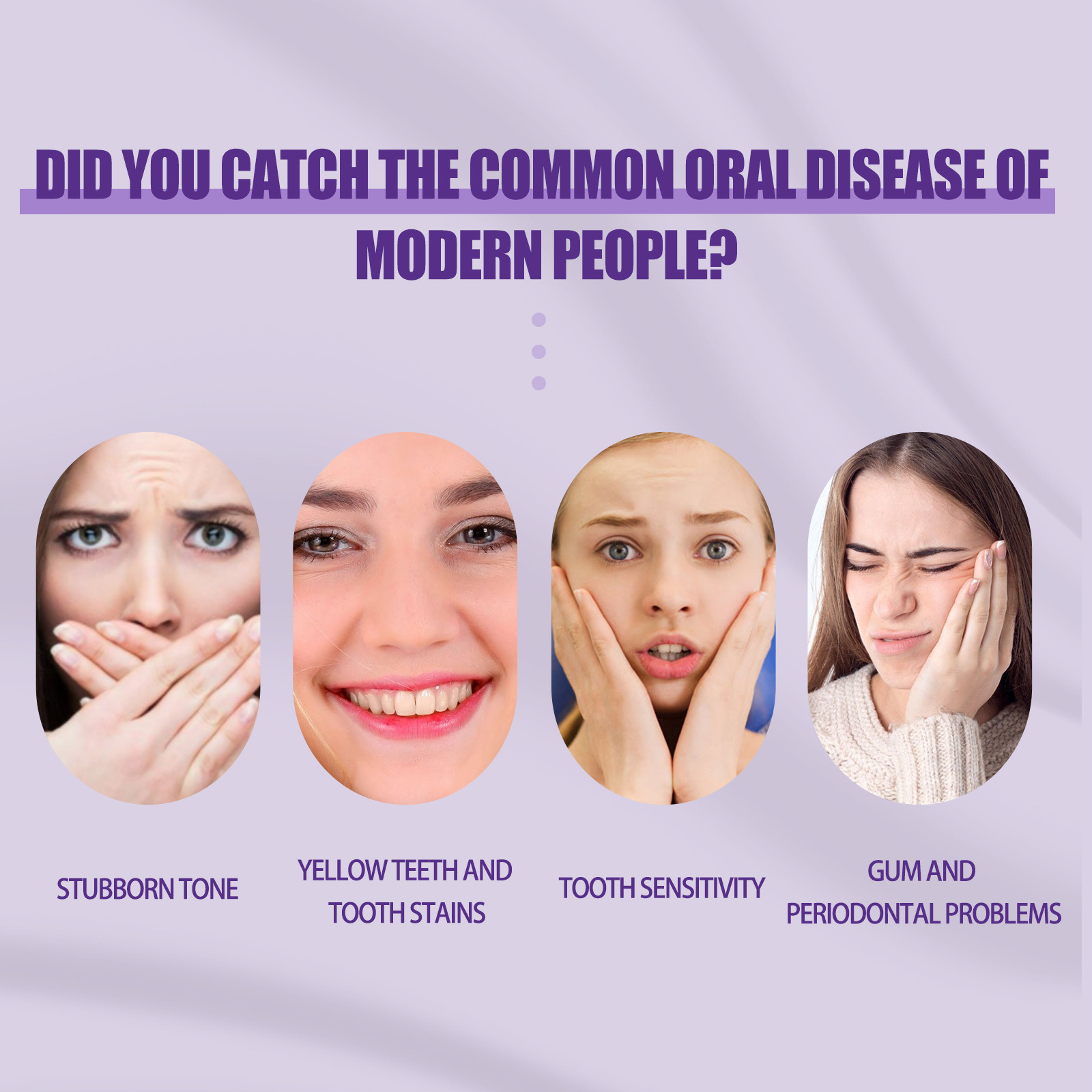 Blanqueamiento Dental, polvo morado, limpieza, higiene bucal, pasta de dientes, elimina las manchas de placa, aliento fresco, herramientas de cuidado de blanqueamiento Dental