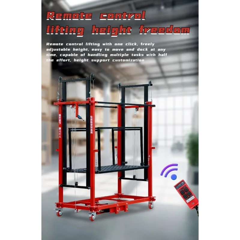 10M Height Electric Mobile Scaffolding Lift 500KG Load Capacity With Emergency Stop Safety System Folding Platform