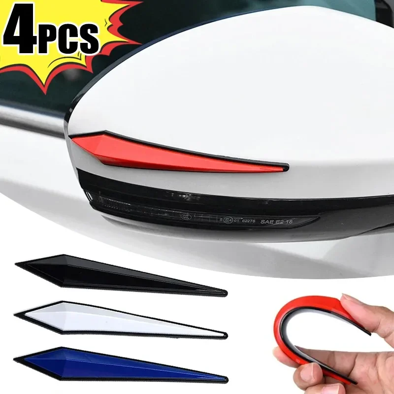 4 Uds. Pegatina protectora antiarañazos para coche, parachoques corporal, protección anticolisión, puerta, espejo retrovisor, protector de borde, tira de goma