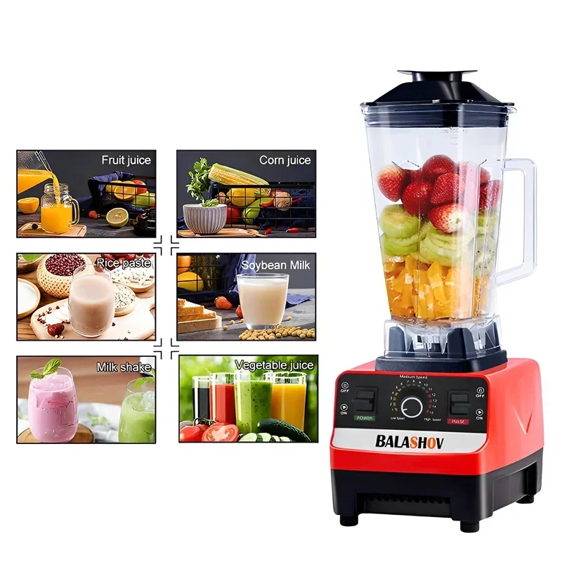 2000W Heavy Duty Commercial Blender Stationary Mixer Food Processor Ice Smoothies for Kitchen High Power Juicer Blender BPA Free