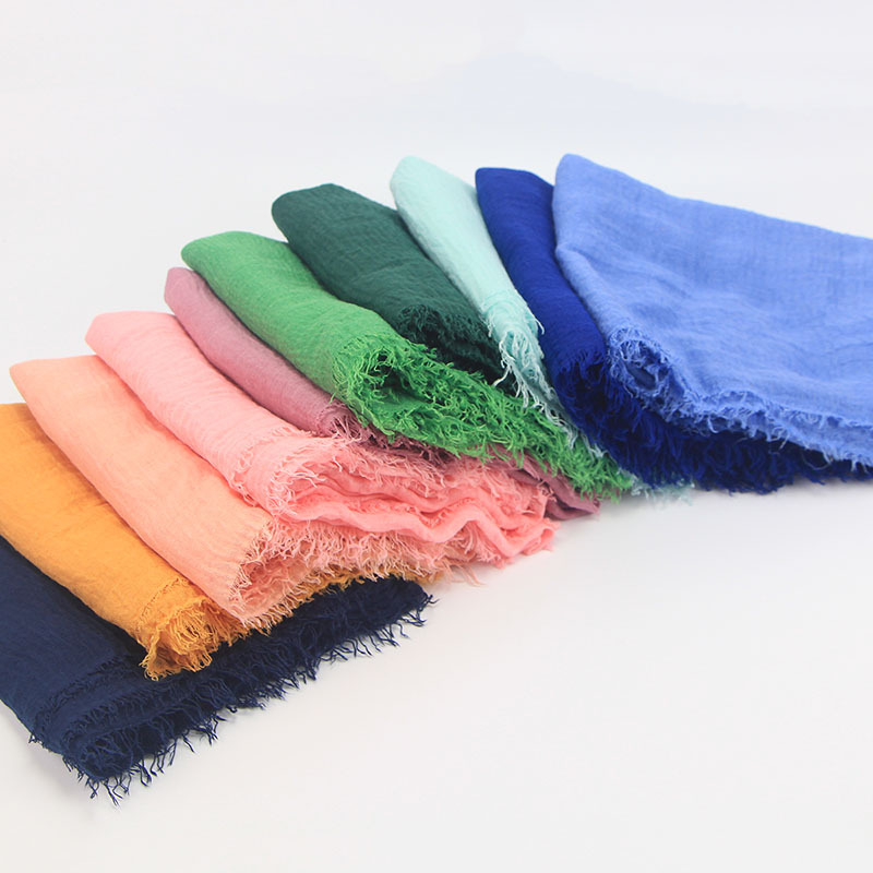 Bufanda Hijab de algodón arrugado clásicos de Ramadán, turbante para mujer, chal musulmán, Bandana lisa, chales transpirables para mujer, Foulard, capucha Hijab