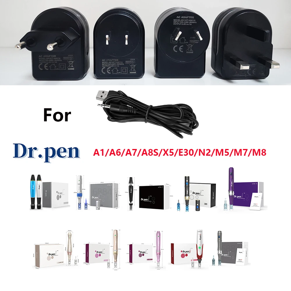 Genuine/Original Dr.pen Adapter / USB Charging Cable For Dr.pen N2/M5/M7/M8/A1/A6/A7/A8S/E30/X5