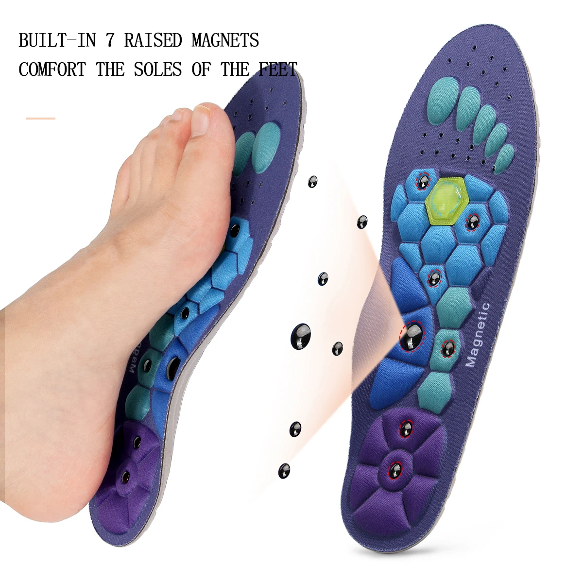 ‌ Pedana magnetica per digitopressione |   Solette per riflessologia terapeutica con 7 magneti per alleviare il dolore (Dsign ortopedico unisex)