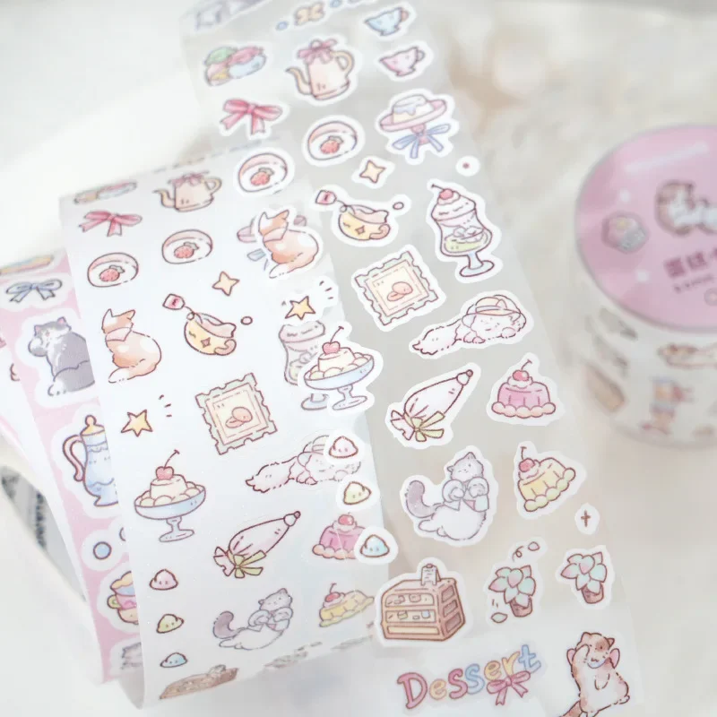 Cute Little Material Handbook Mobile Phone Back Card Collage Kitten Series Tape  Washi Tape