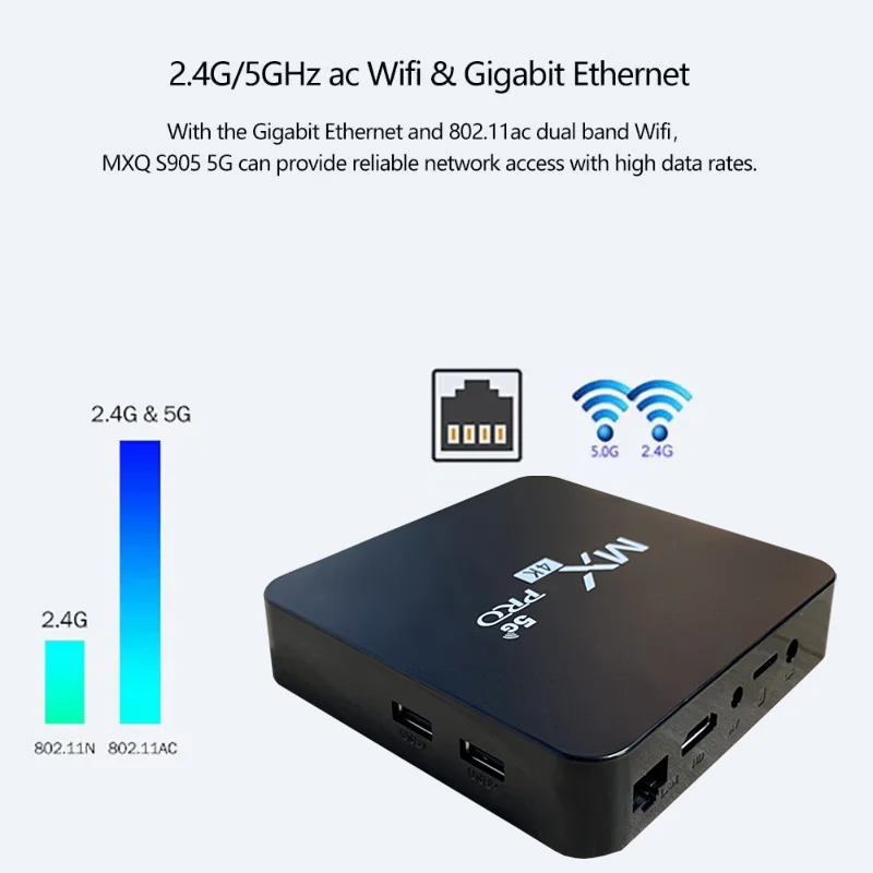 MX-PRO TV Box 8GB 128GB Android 11 Soporte 4k HD 4G 5G WiFi dual Amlogic S905 Quad-Core H.256 3D iptv