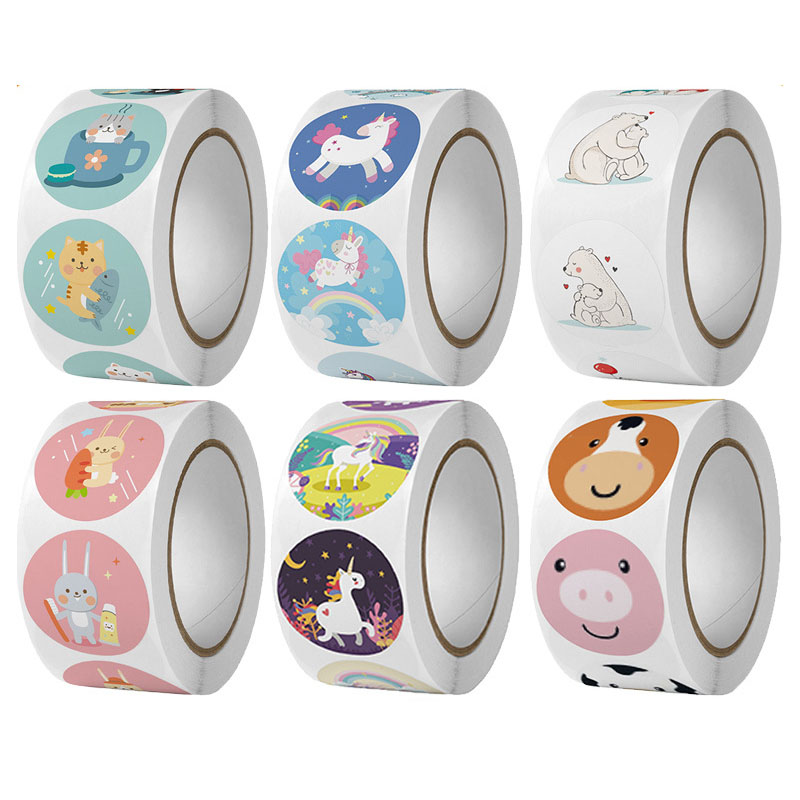 100-500pc Stickers for Children Kids Rolling Animal Roll Dog Stickers Small Packaging Pack Stickers Photocard Decor Lables