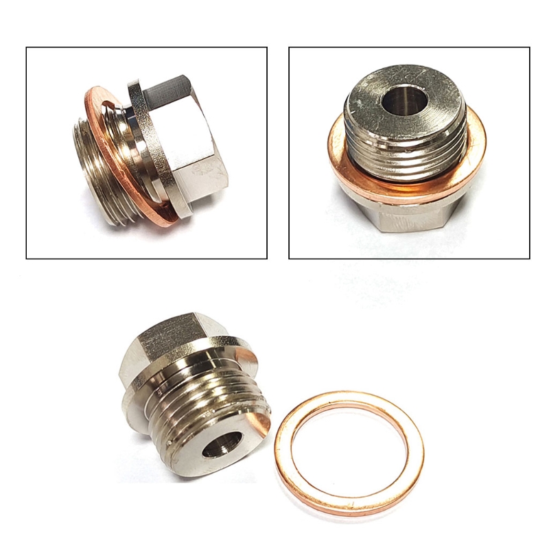 2021 Mới M18 X 1.5 Nam 1/8 NPT Nữ Cảm Biến Áp Suất Dầu Adapter Đồng Hồ Đo Nhiệt Độ