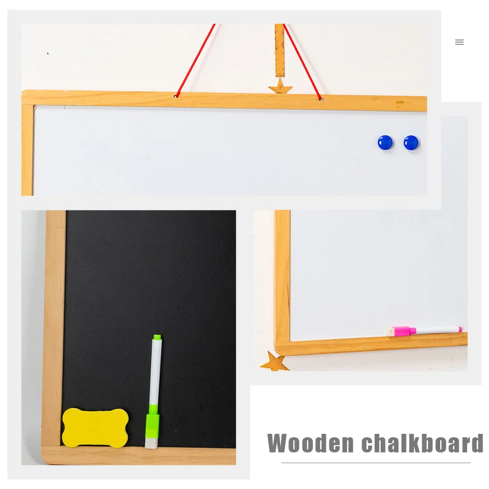 White Board Blackboard Magnetic Whiteboard Message Chalkboard Frame Ornaments Double Side