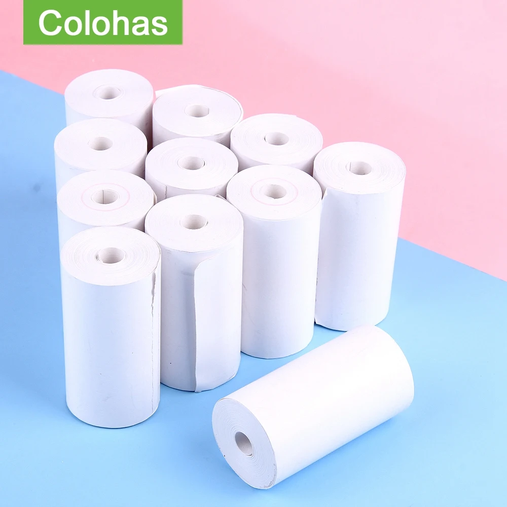 10 rouleaux 57MM Mini papier thermique sans autocollant pour Mini imprimante Portable papier thermique papier d'impression pour imprimantes de poche caméra