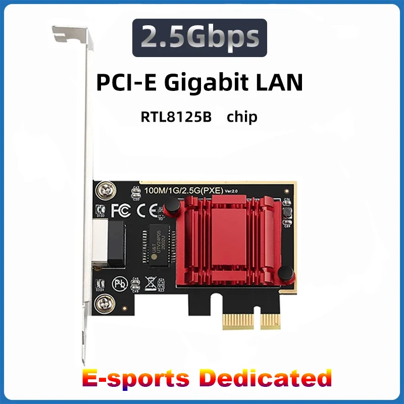 10/100/2500Mbps PCI-E Netwerkkaart RTL8125B Chip Gigabit Ethernet PCI Express Netwerkkaart RJ45 LAN PC