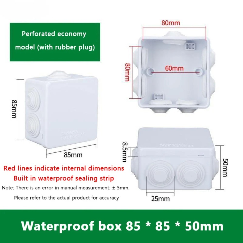 Cable de conexión blanco, caja de conexiones impermeable IP65 DIY, carcasa de Cable interior, cajas de Control eléctricas