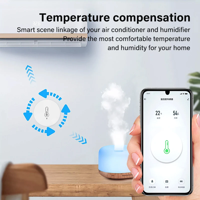Tuya ZigBee เซ็นเซอร์ความชื้นและอุณหภูมิอัจฉริยะ, แอปตรวจสอบชีวิตอัจฉริยะควบคุมการทำงานร่วมกับ Alexa Google Home Zigbee2mqtt