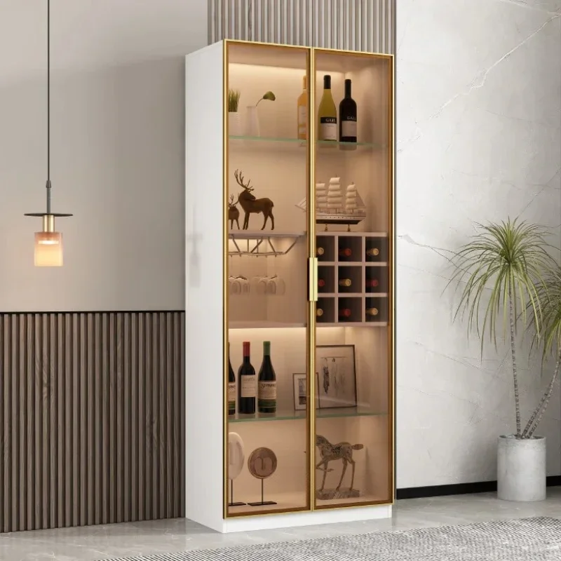 나무 디스플레이 와인 캐비닛 주류 럭셔리 벽 스토리지 와인 캐비닛 현대 유리 Botellero Vino 유럽 가구 DF32FS