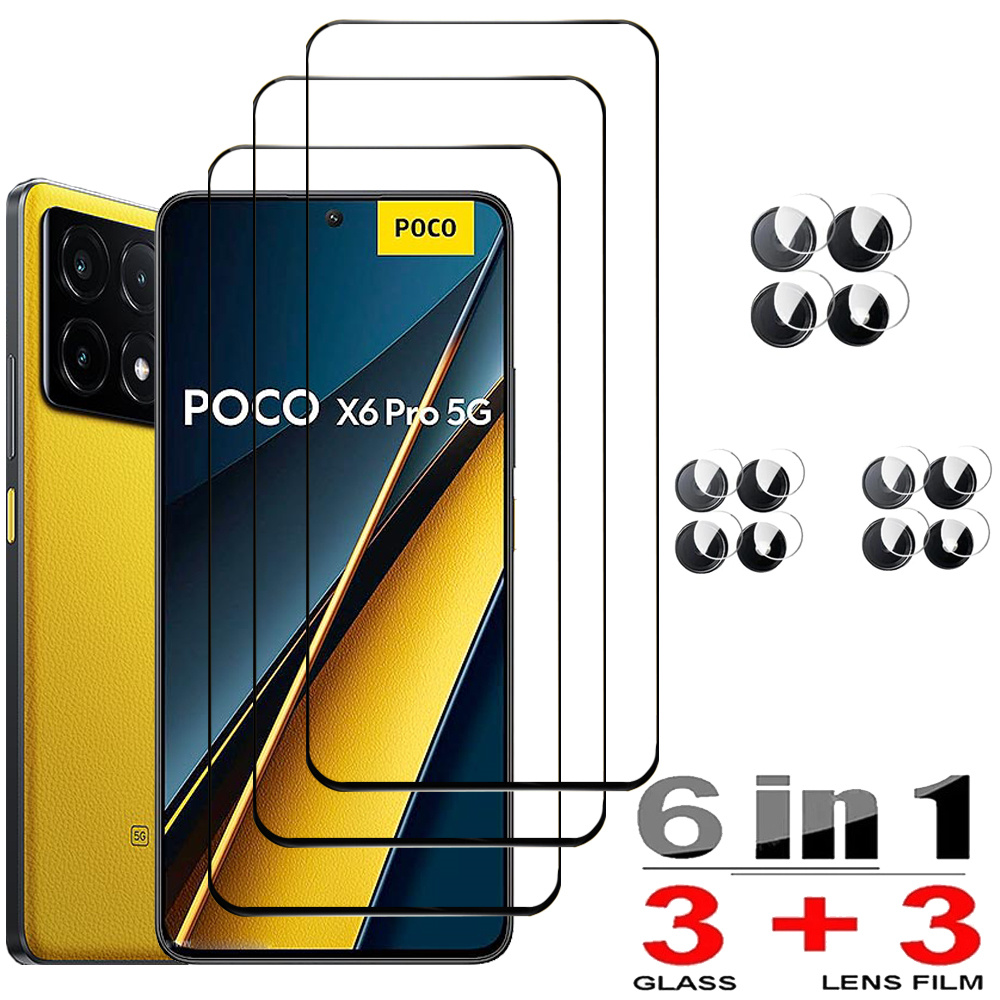 Película, Poco F7 X7 X6 F6 Pro 5G Glass Poco X6 X5 F5 Pro Vidrio Protector De Pantalla Para Poco F7 Ultra Cristal Templado Poko C65 M6 Pro Película protectores PocoX6 Vidrio Frontal Del Teléfono