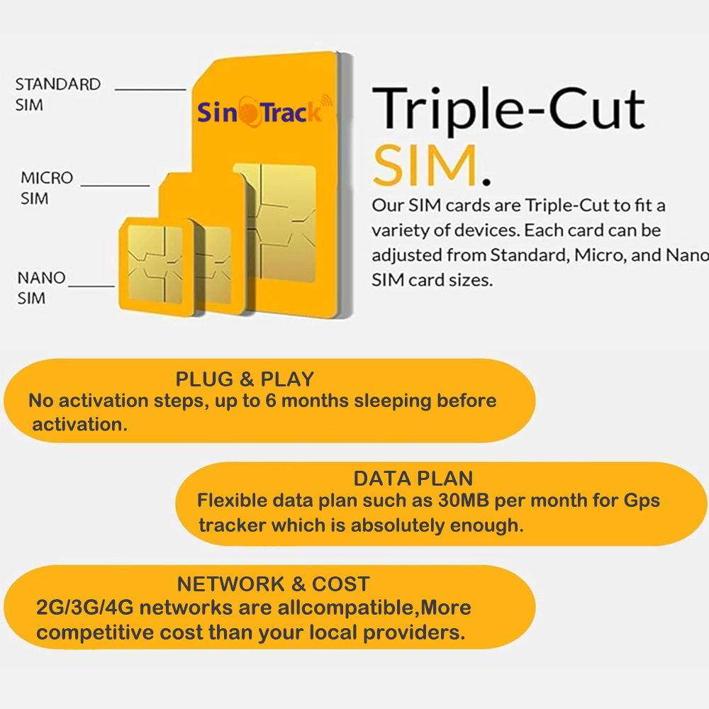 SinoTrack Global M2M 1-летняя карта SIM-карты 2G 3G 4G 30 МБ на месяц для GPS-трекерного устройства слежения Smart LOT SIM-карта ST-901L J16