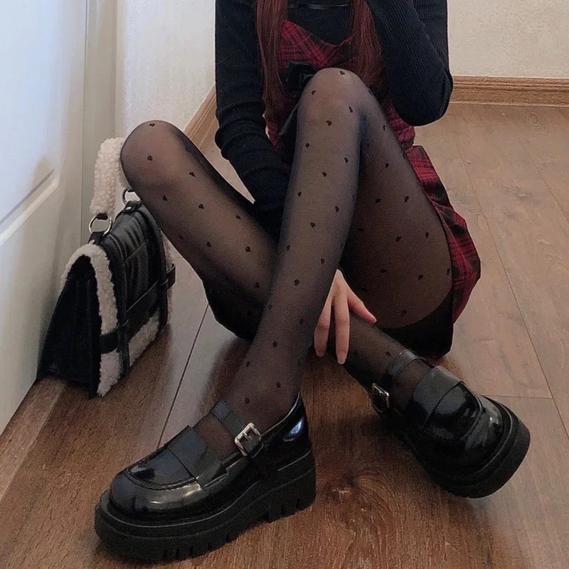 Gợi Cảm Nữ Quần Thun Liền Mạch Ren Lưới Fishnet Quần Mùa Hè Nylon Chấm Bi In Hình Dán Vớ Nữ Đàn Hồi Thông Minh