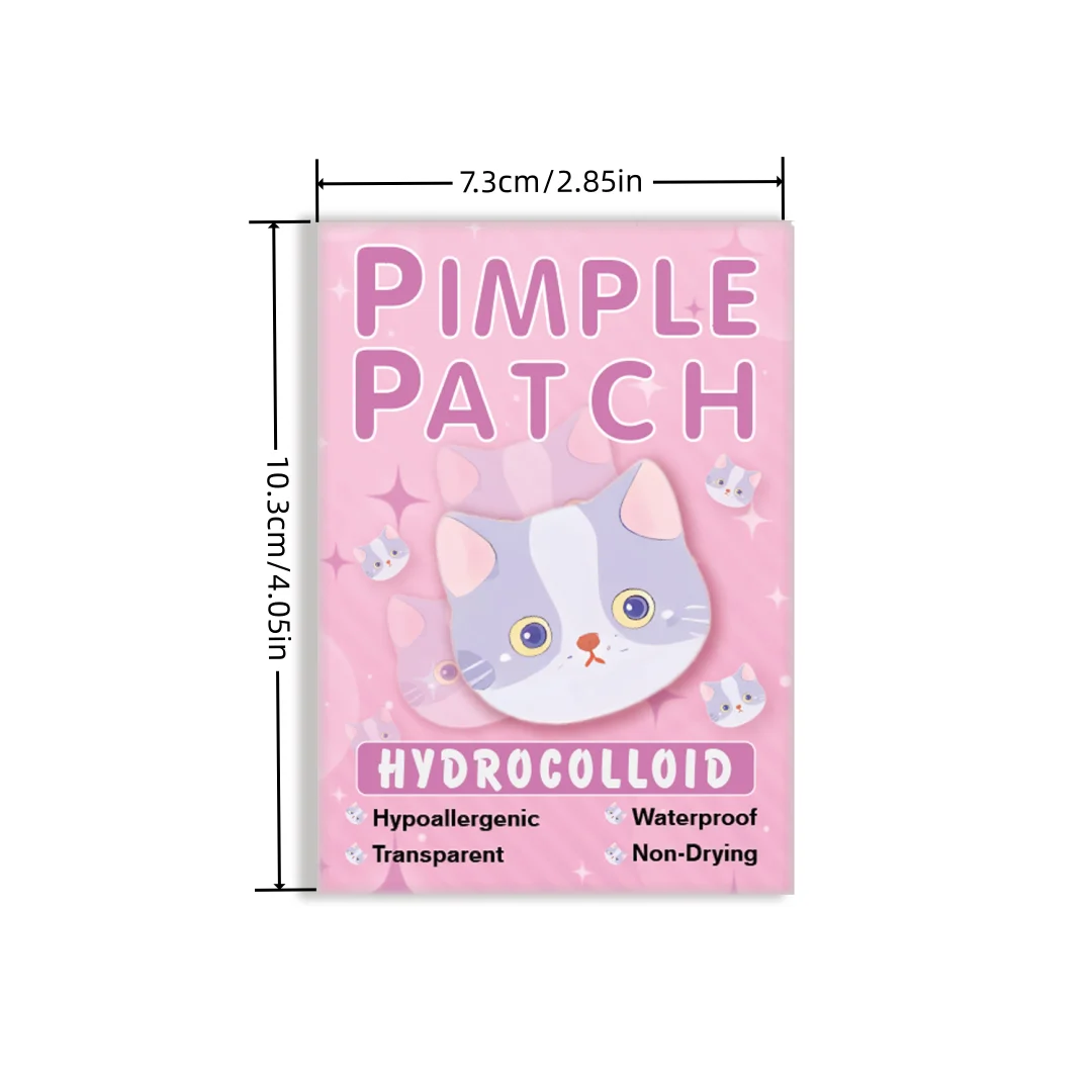 600pieces of cartoon cat acne patches, facial acne patches, concealer acne patches, and pimples patches. Ultra-thin and breathab