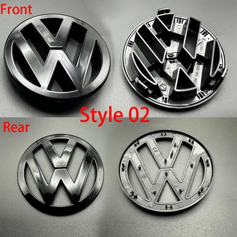 Glossy Black ABS Replacement 127mm 110mm Car Front Grille Badge Rear Trunk Boot Emblem Lid For Volkswagen Golf 5 MK5 GTI