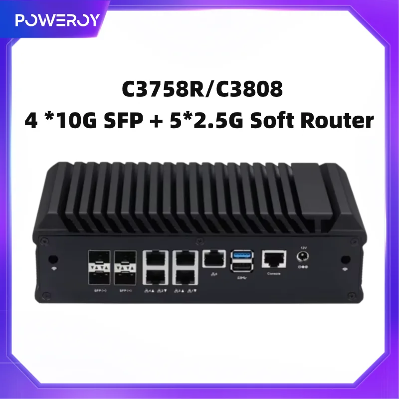 Najnowsza 4*10G SFP + 5*2.5G LAN C3558R C3758 C3758R C3808 na pokładzie CPU Gateway Home Router