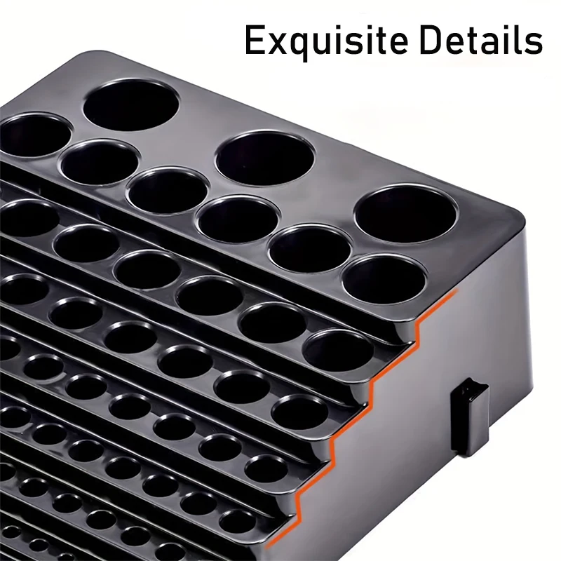 85 Hole Drill Bit Holder Storage Box Workbench Screwdriver Drill Bit Holder Storage Box Suitable for Home Workshop Factory Black