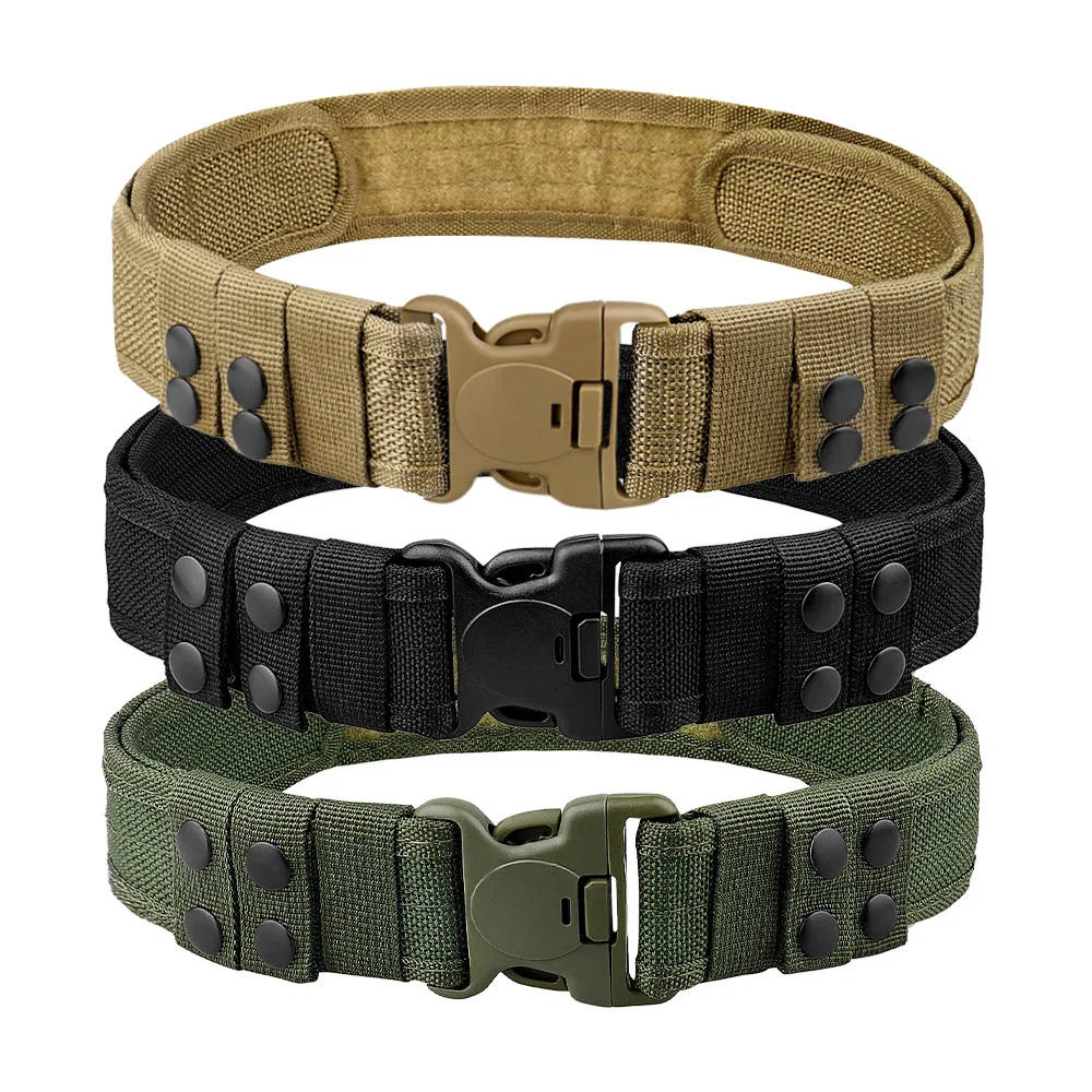 Nuevo cinturón de nailon para hombre, cinturón tejido de poliéster, cinturón táctico multifuncional para deportes al aire libre