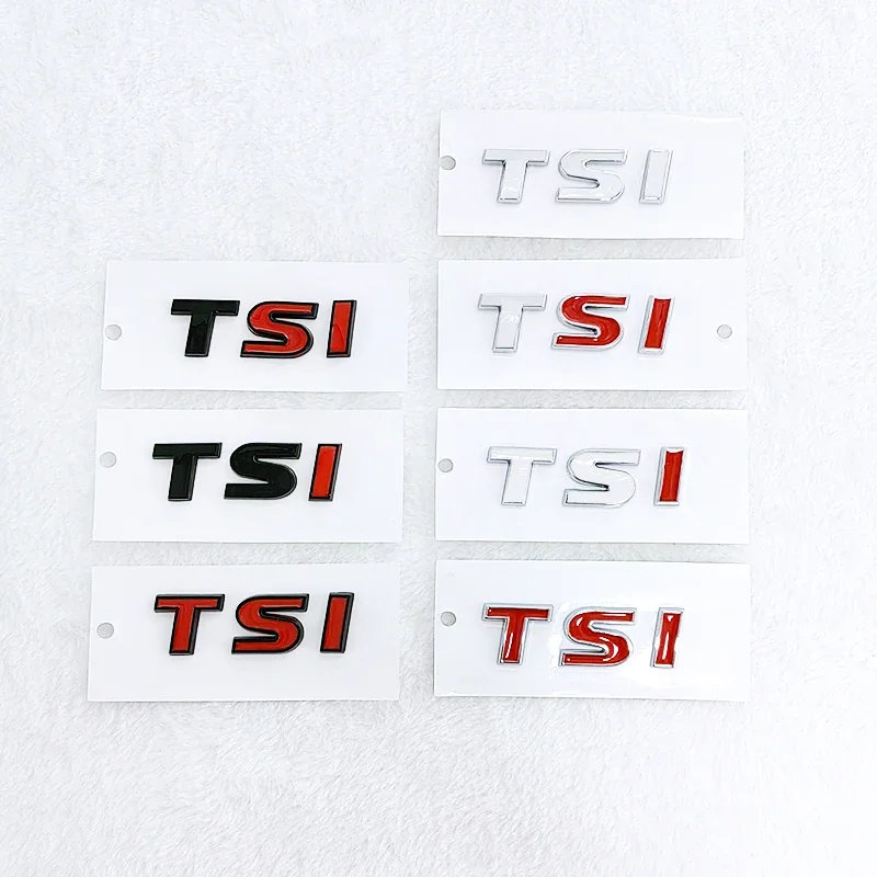 3D ABS cromo negro Logo TSI emblema letras insignia del maletero del coche para VW Polo Jetta Golf 4 5 6 7 8 MK4 MK6 MK7 TSI accesorios adhesivos