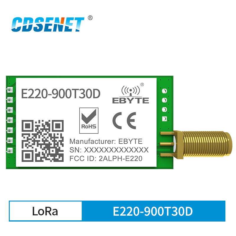 LLCC68 Neue LoRa 868 915 MHz Drahtlose Modul 30dBm Lange Palette 10km RSSI CDSENET E220-900T30D SMA-K UART