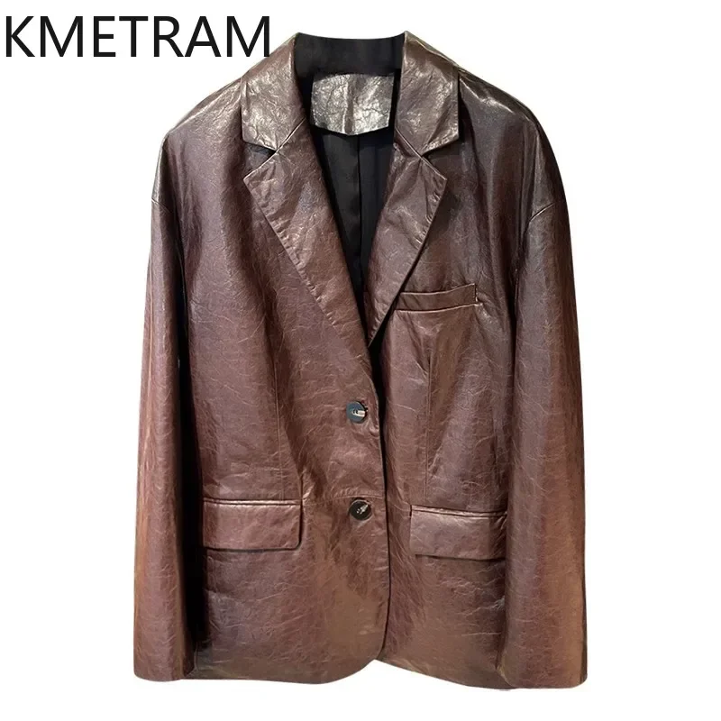 100% Ziegenleder Jacke Frau Hohe Qualität Echtes Leder Burgund Jacken Frauen Frühling Damen Kleidung Anzug Mantel 2025nostiт