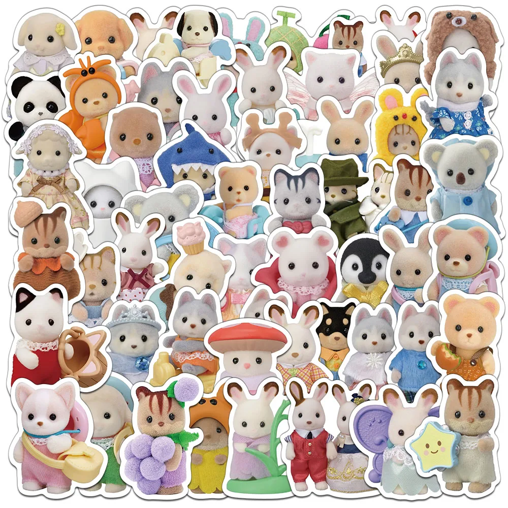 55/110PCS Calico Critters Cute Cartoon Stickers Decorative Phone Cases Notebook DIY Personalized Waterproof Stickers