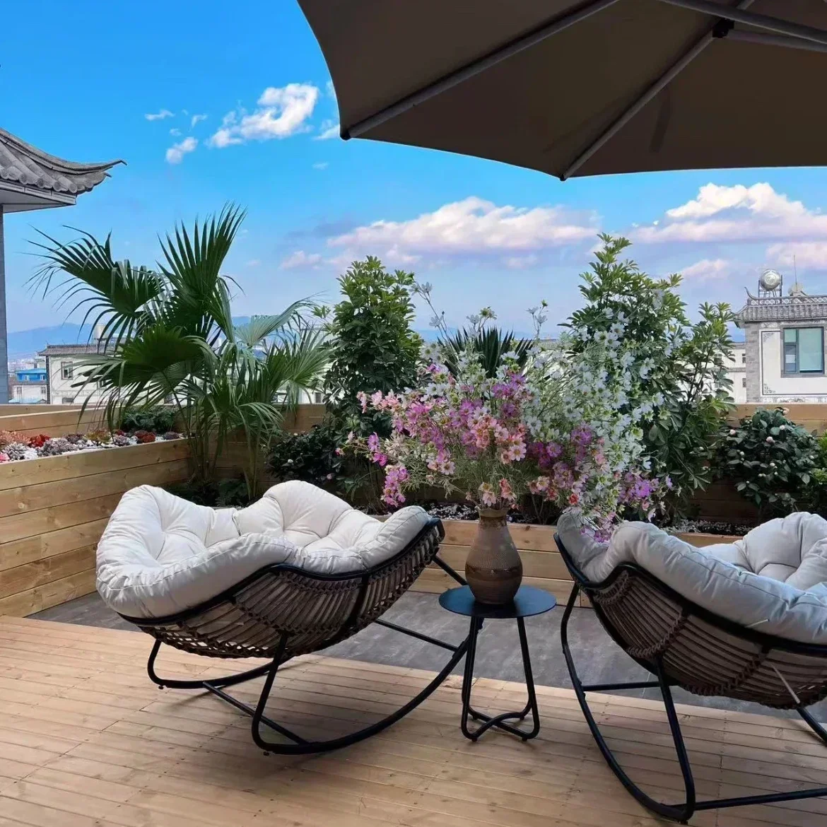 โยกเก้าอี้โซฟาขี้เกียจ Bird Nest รูปห้องนั่งเล่นระเบียง Nap Small Apartment หวายทอผู้ใหญ่