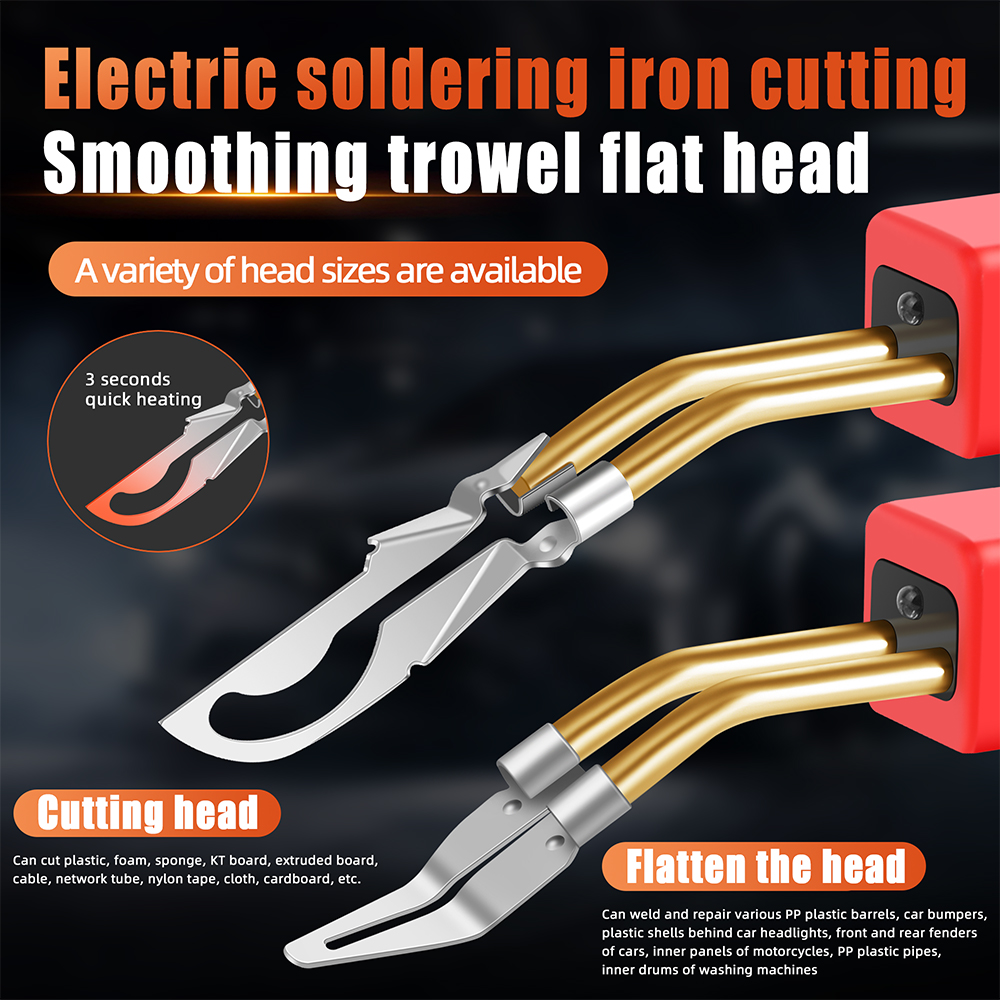 6 Pieces Multi-Functional Plastic Welding Machine Welding Head Set Soldering Repair Iron Smooth Head Welding Tool