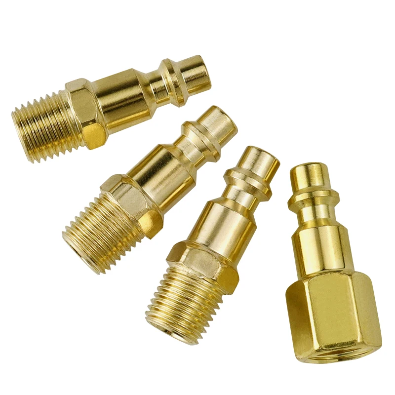 Juego de acopladores rápidos de 1/4 ", 5 uds., pines de enchufe de manguera de aire sólido, accesorios de conector de extremo de línea de manguera de aire giratorios para piezas neumáticas de compresión