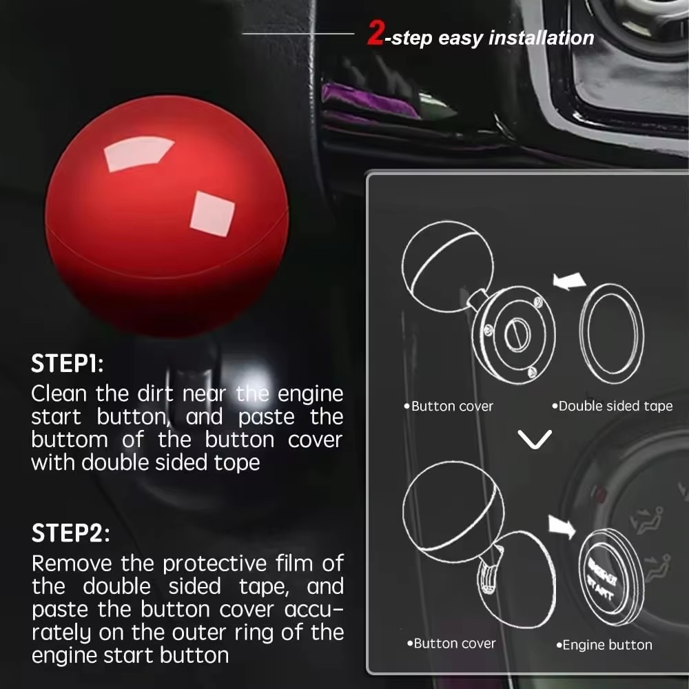 2024 Startknop Push Start Auto Ontstekingsknop Cover Automotive One-Touch Button Rocker Automotor Push Start Stop hendel