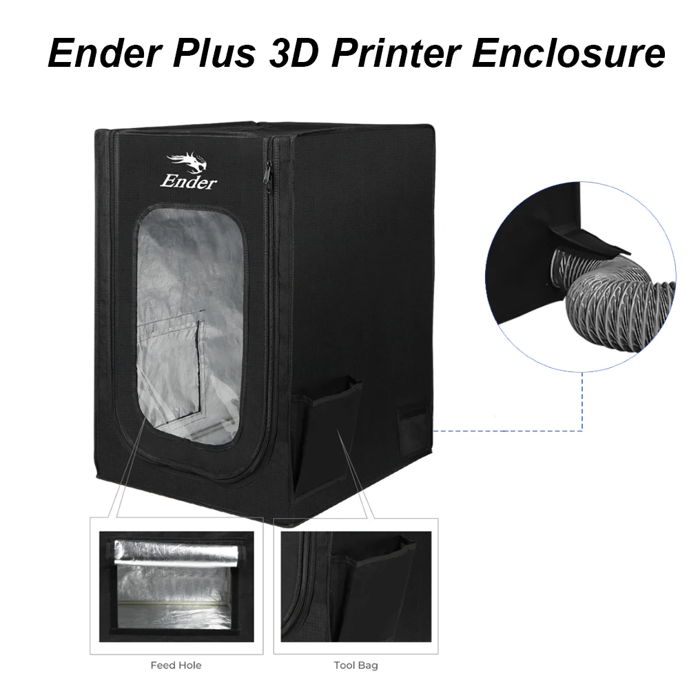 Gabinete de impressora 3D série Creality Ender Plus com interface de exaustor Capa de isolamento de impressora 3D