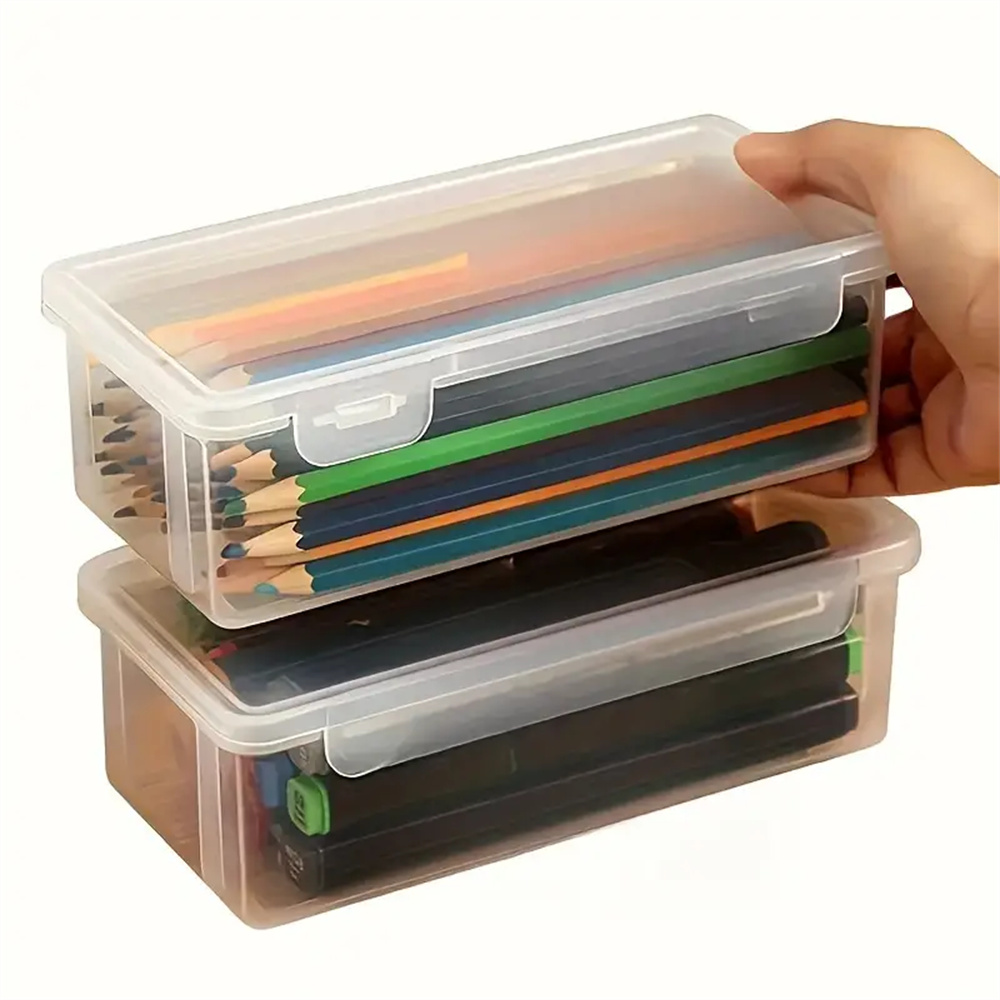 Estojo de lápis translúcido leve de 1 unidade: grande capacidade e design fosco – perfeito para material escolar, estojo de lápis de estudante, prática
