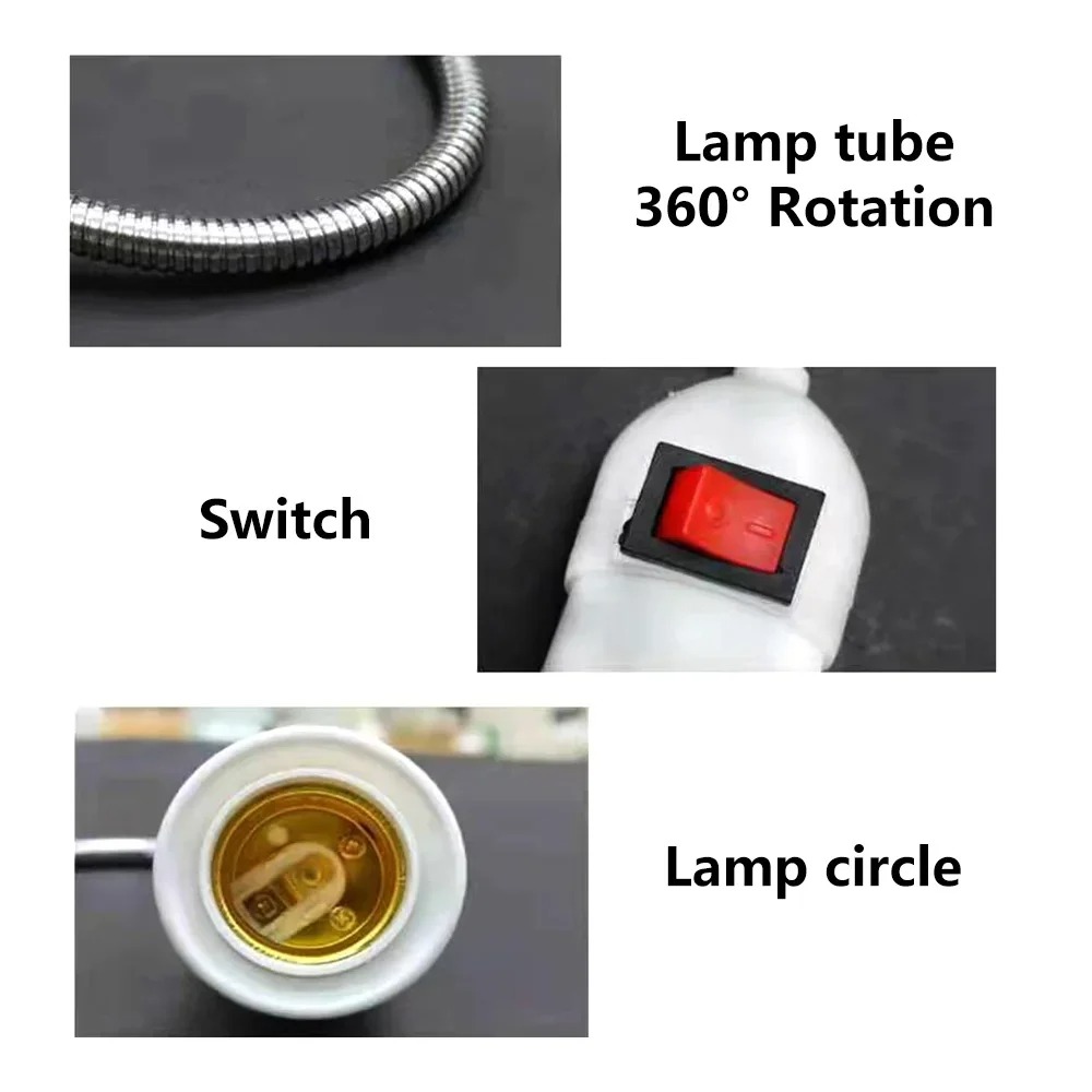 Direct Insertion Rotating Stainless Steel Hose Lamp Holder E27 Large Screw Lamp Holder Type Universal Hose with Switch