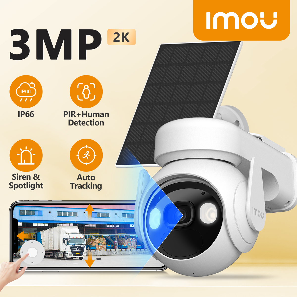 IMOU Cell PT Lite 3MP Battery Camera With Solar Panels Colorful Night Vision Security Protection Wifi Survalance Camera Outdoor