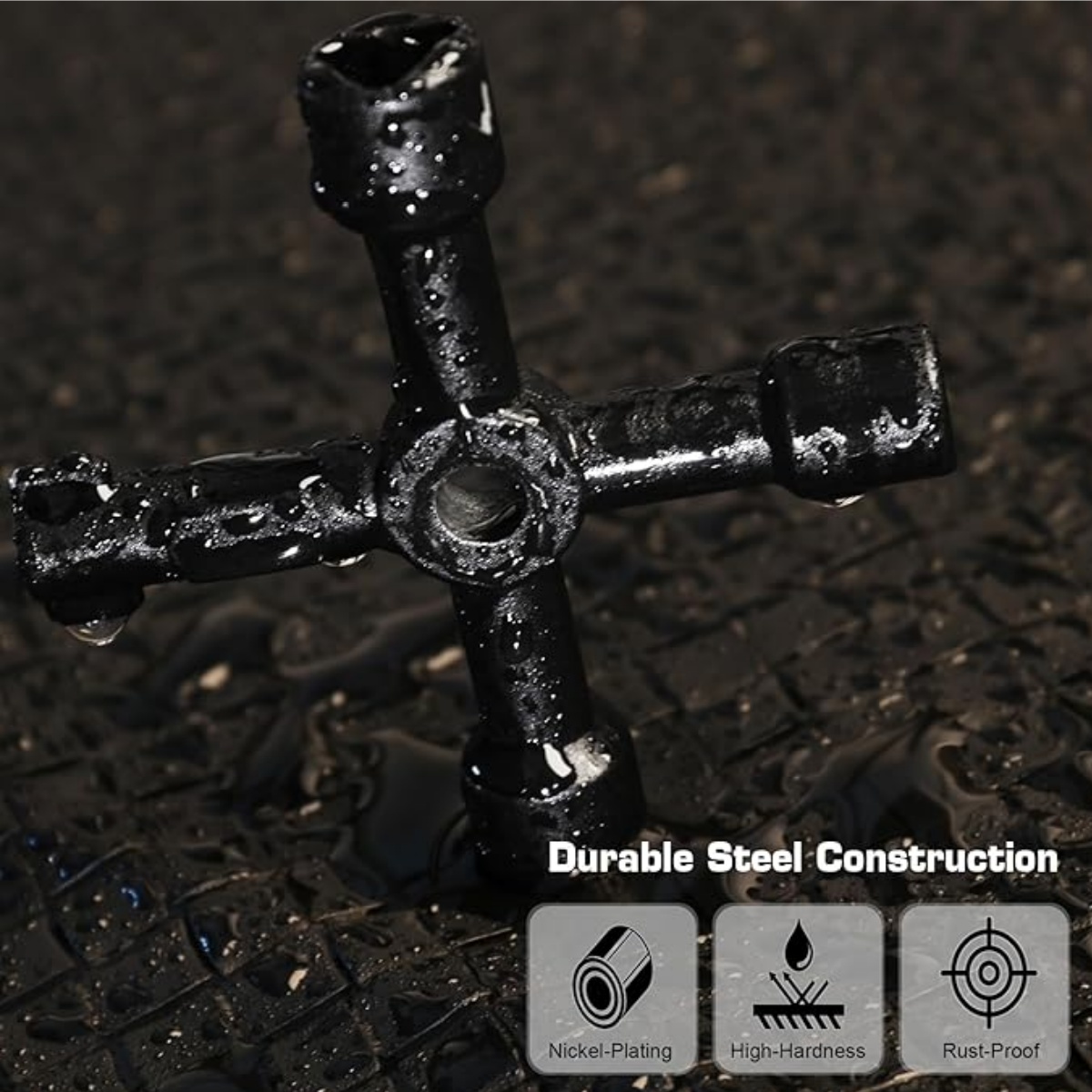 Multifunction 4 Ways Universal Triangle Wrench Key Plumber Keys Triangle for Gas Electric Meter Cabinets Bleed Radiators