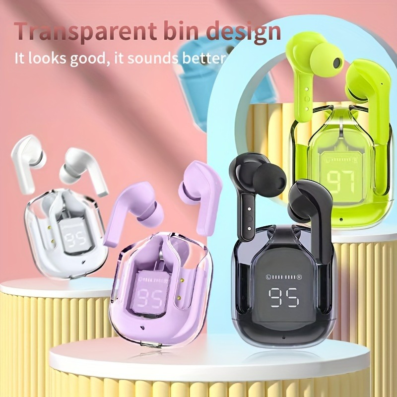 Originele Draadloze Bluetooth Oortelefoon Transparante Hifi Hoofdtelefoon Led Digitale Display Stereo Geluid Oortelefoon Voor Xiaomi