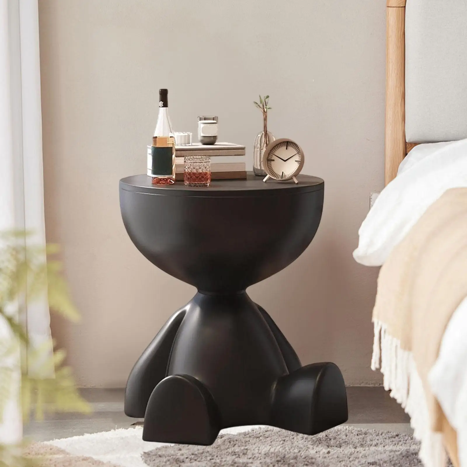 Side End Table Household Ornament Multifunction Sculpture Furniture Flat Head Figurine Sofa Edge Table Household