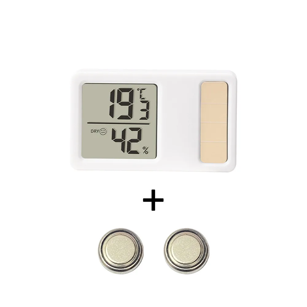Solar power Temperature and Humidity Meter Mini Portable Humidity Digital Electronic Temperature Detection Meter for Bedroom