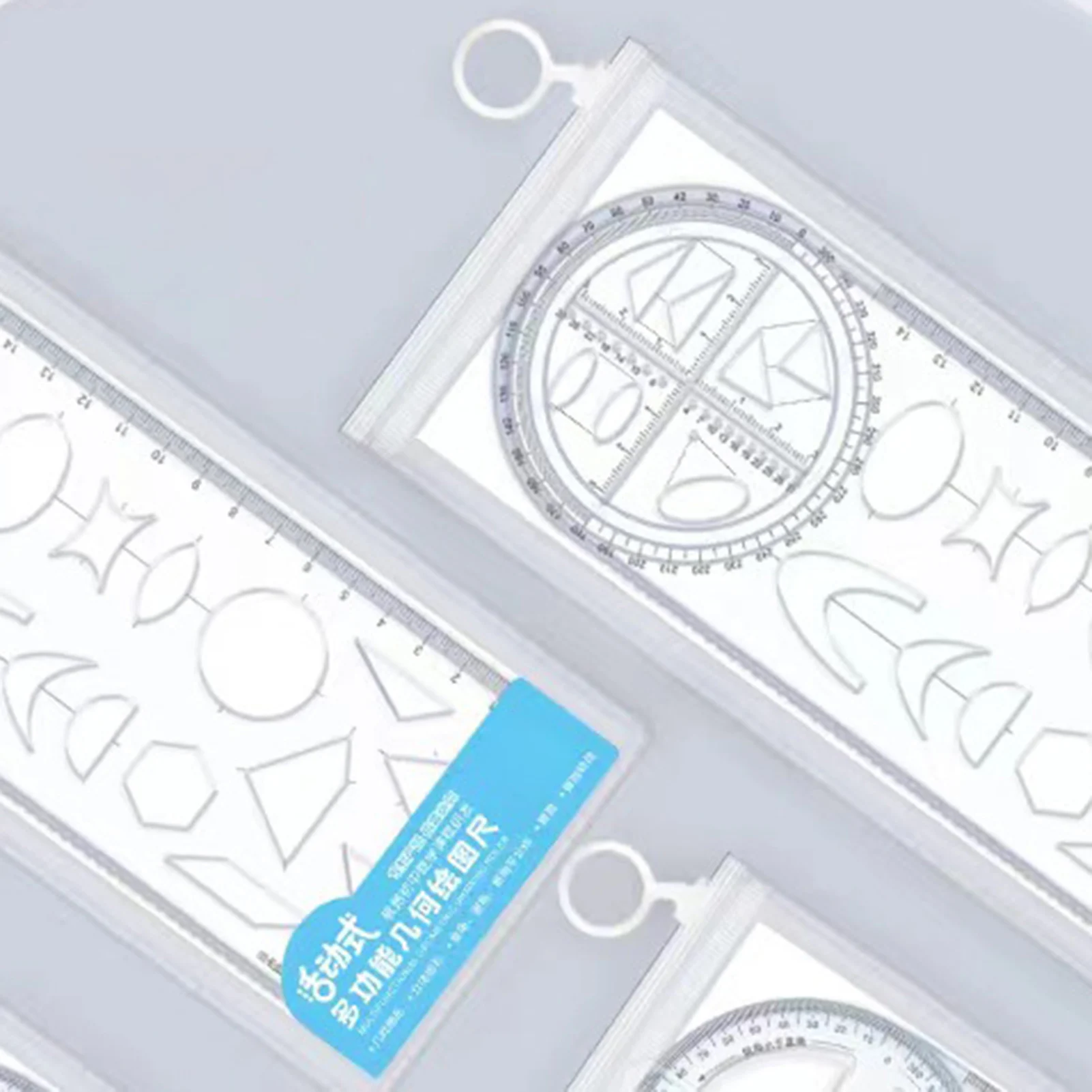 Multifunctional Geometric Ruler Curve Pattern Ruler Stationery Transparent Art Drawing Tools Office School Supplies