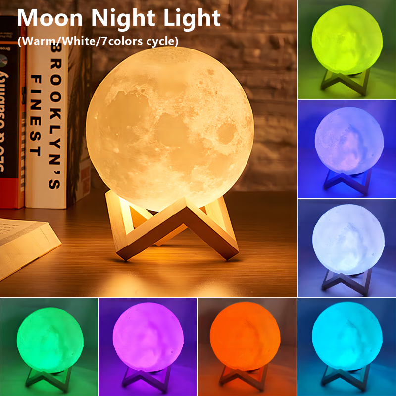 Lampka do książki LED Moon Light Galaxy Light, Moon Night Light, dziewczynka, chłopiec, prezent urodzinowy dla dziecka, dekoracja sypialni Oświetlenie wewnętrzne