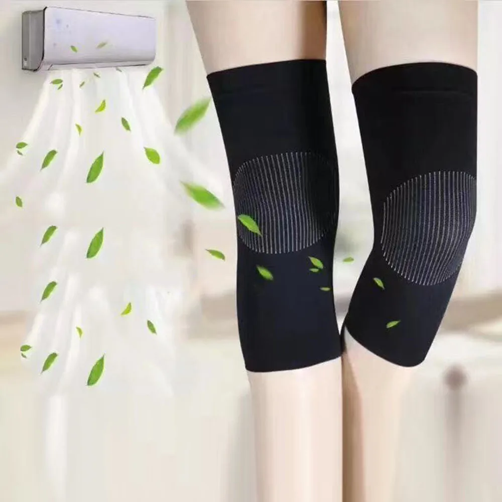 Almofadas aquecedor de joelho para quarto com ar condicionado, capa elástica de proteção de joelho, manga esportiva de compressão, verão