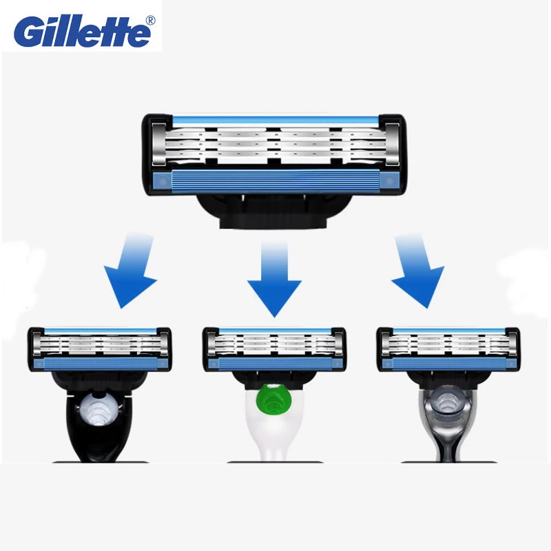 Gillette Mach3 Razor Blade for Men Shaver Refills with Lubrastrip 3 Layers Blades Fast Cutting Face Beard Cartridges 4pcs 8pcs