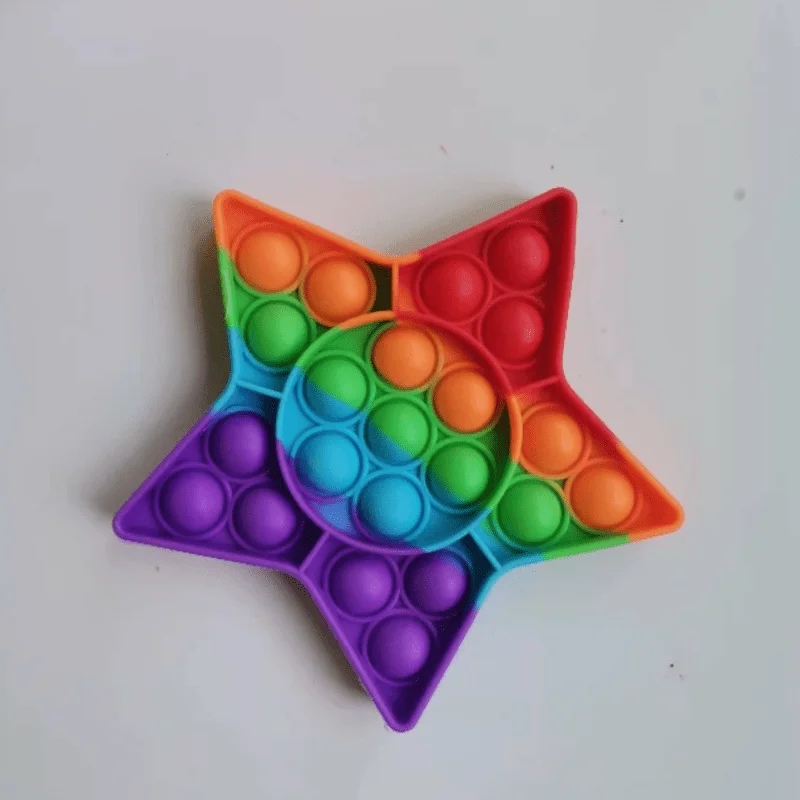 Rainbow Fidget Reliver ความเครียดของเล่น Push Bubble Antistress ของเล่นเด็กผู้ใหญ่ง่าย Dimple ของเล่นบรรเทาออทิสติกเด็กเกมของขวัญ