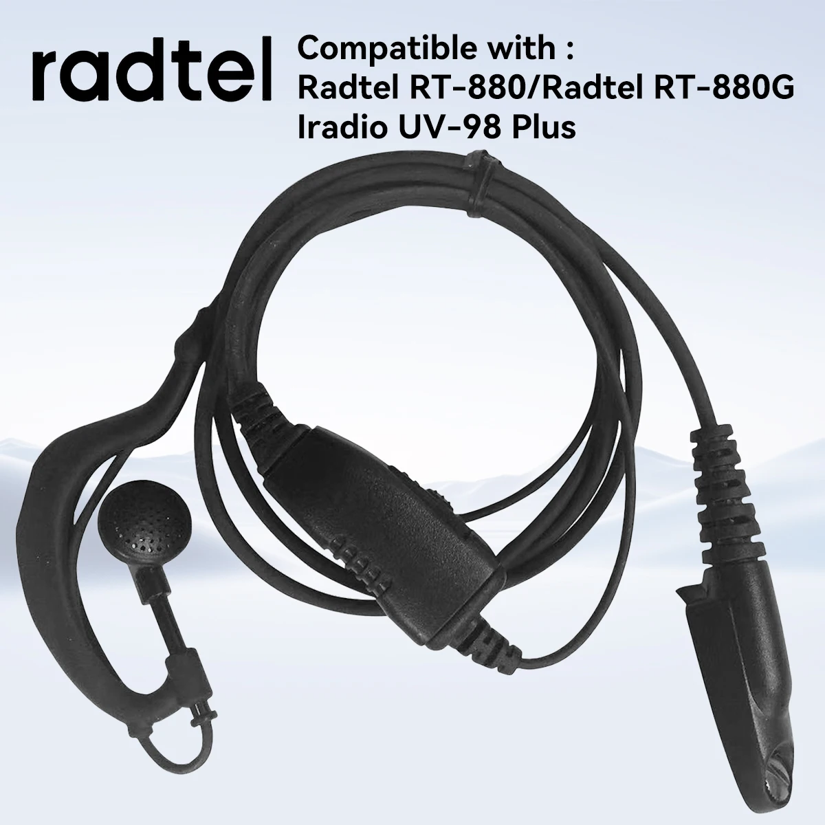 Ohrhörer-Kopfhörer-Headset für Radtel RT-880 RT-880G RT-6D UV-98 RT-817A plus Zwei-Wege-Radio Walkie Talkie mit PTT-Mikrofon