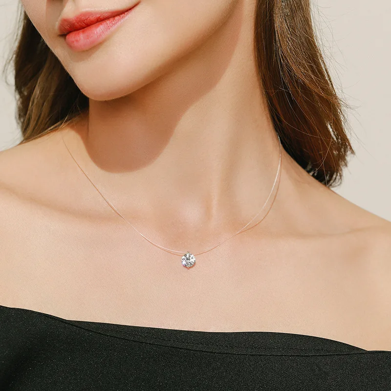 Gargantillas transparentes para mujer, colgantes de bolas de cristal, joyería para el cuello de boda de lujo brillante, accesorios para el cuello a la moda